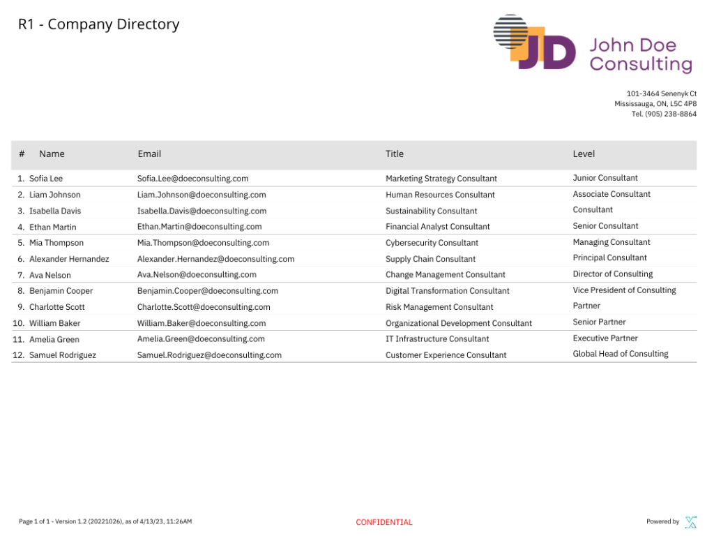 Company Directory