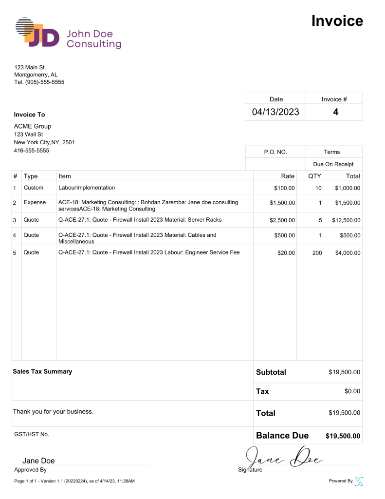 net 30 payment terms