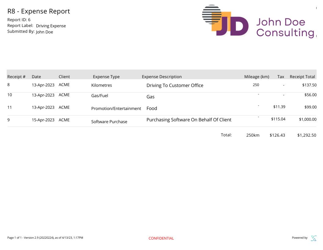 Expense Report