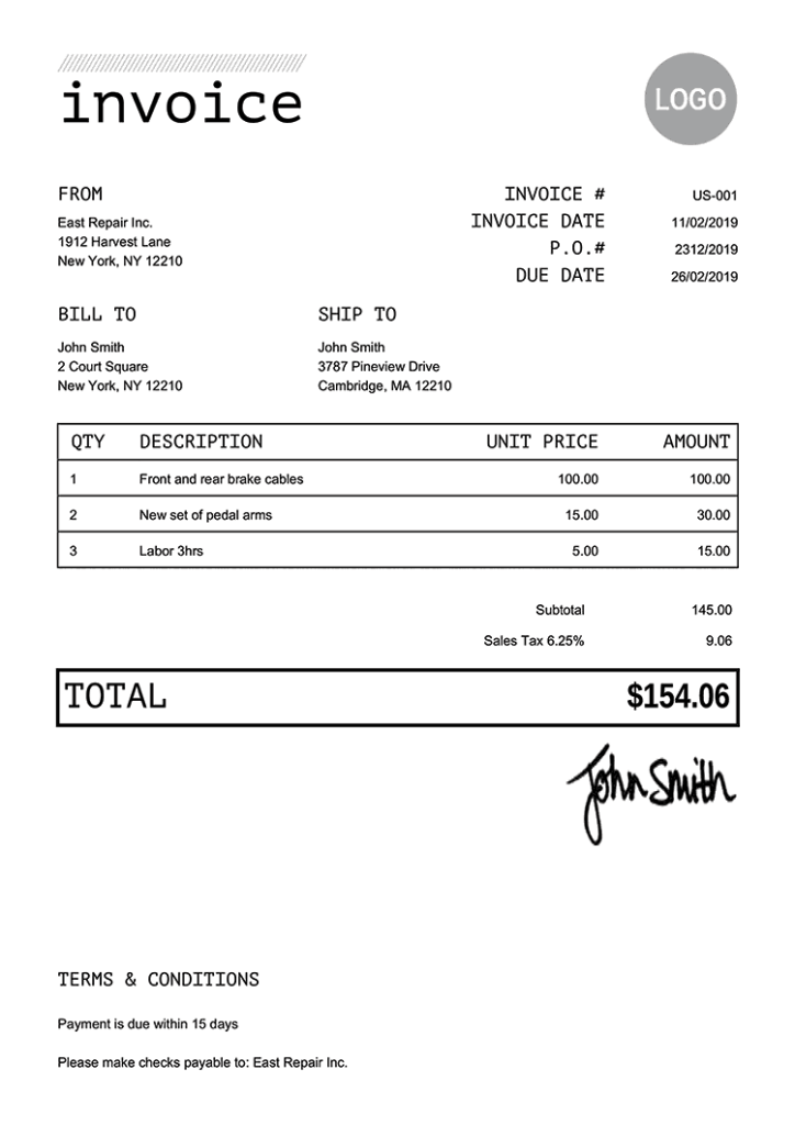 how to write an invoice
